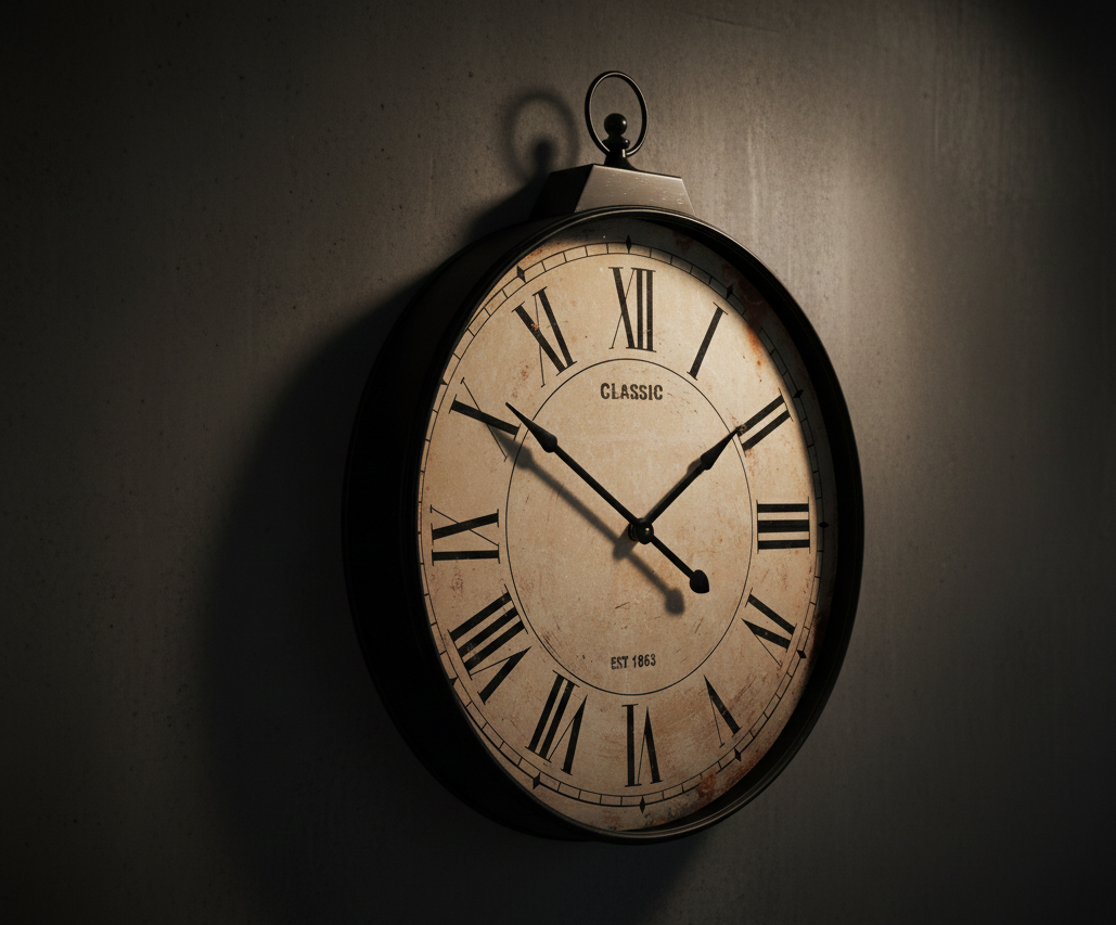 Duży zegar ścienny Vintage Classic - postarzany zegar z rzymskimi cyframi