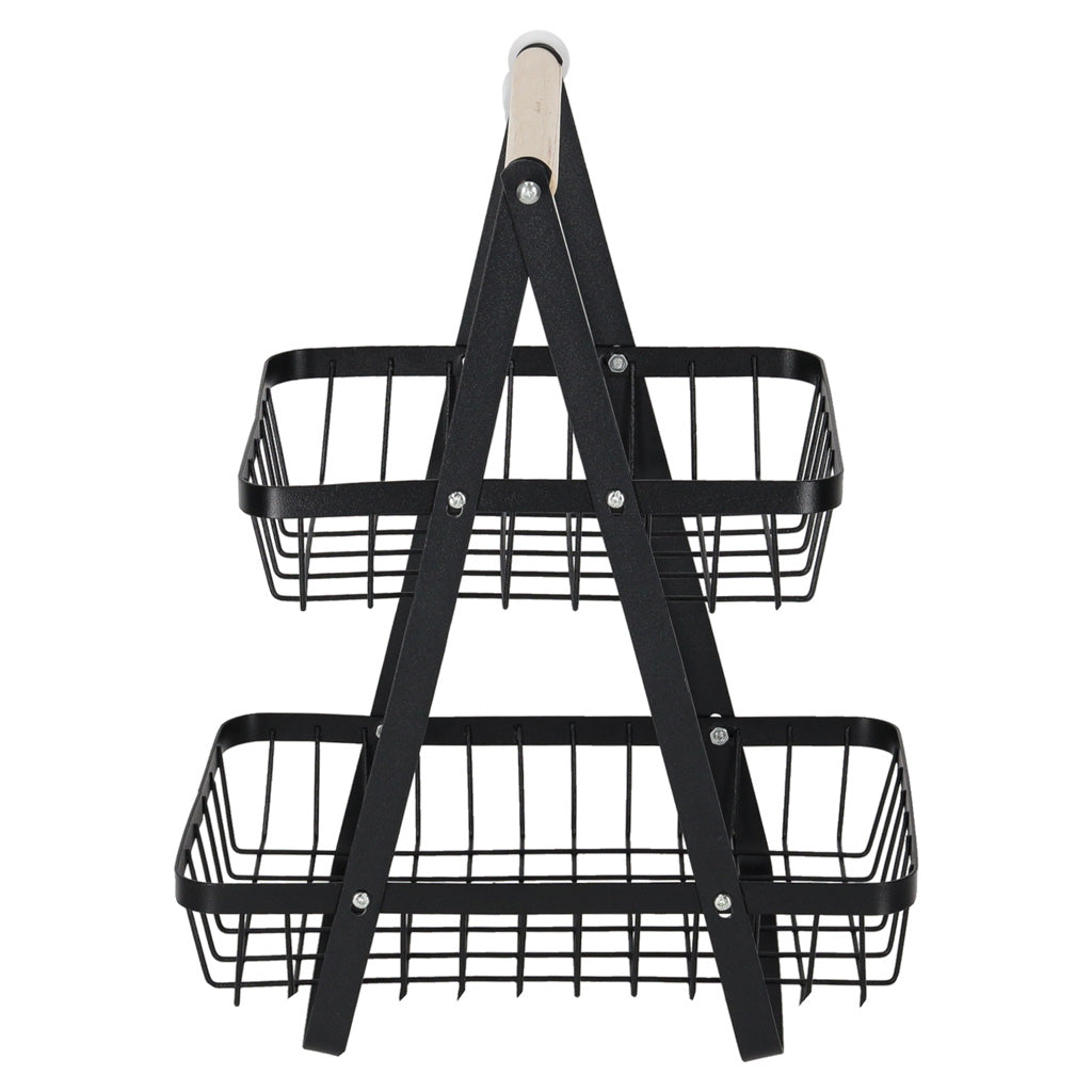 Metalowy kosz na owoce dwupoziomowy