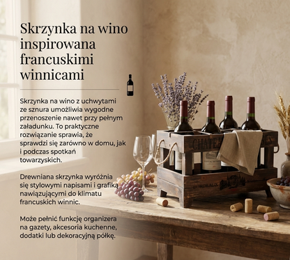 Skrzynka na wino Garden – drewniana skrzynka dekoracyjna w stylu vintage