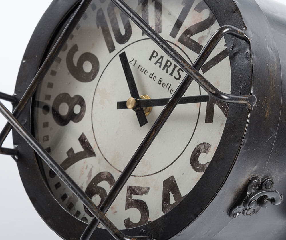 Zegarek stołowy Loft - industrialny zegar metalowy w stylu vintage