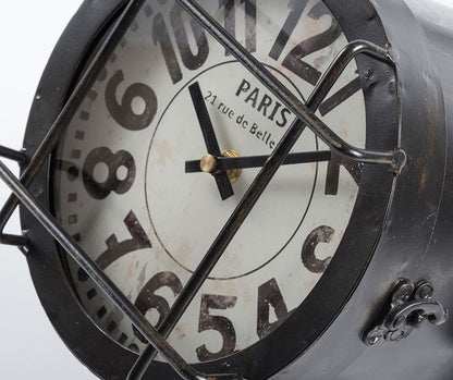 Zegarek stołowy Loft - industrialny zegar metalowy w stylu vintage