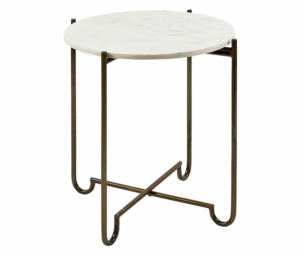 Stolik kawowy Nero - marmurowy blat i metalowa podstawa