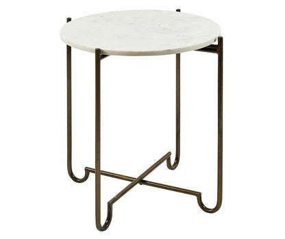 Stolik kawowy Nero - marmurowy blat i metalowa podstawa