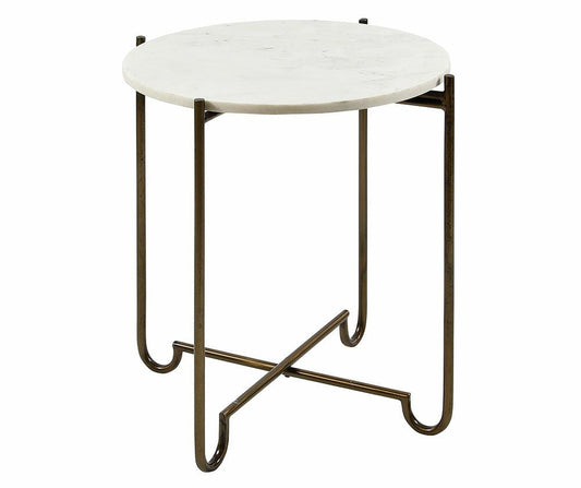 Stolik kawowy Nero - marmurowy blat i metalowa podstawa