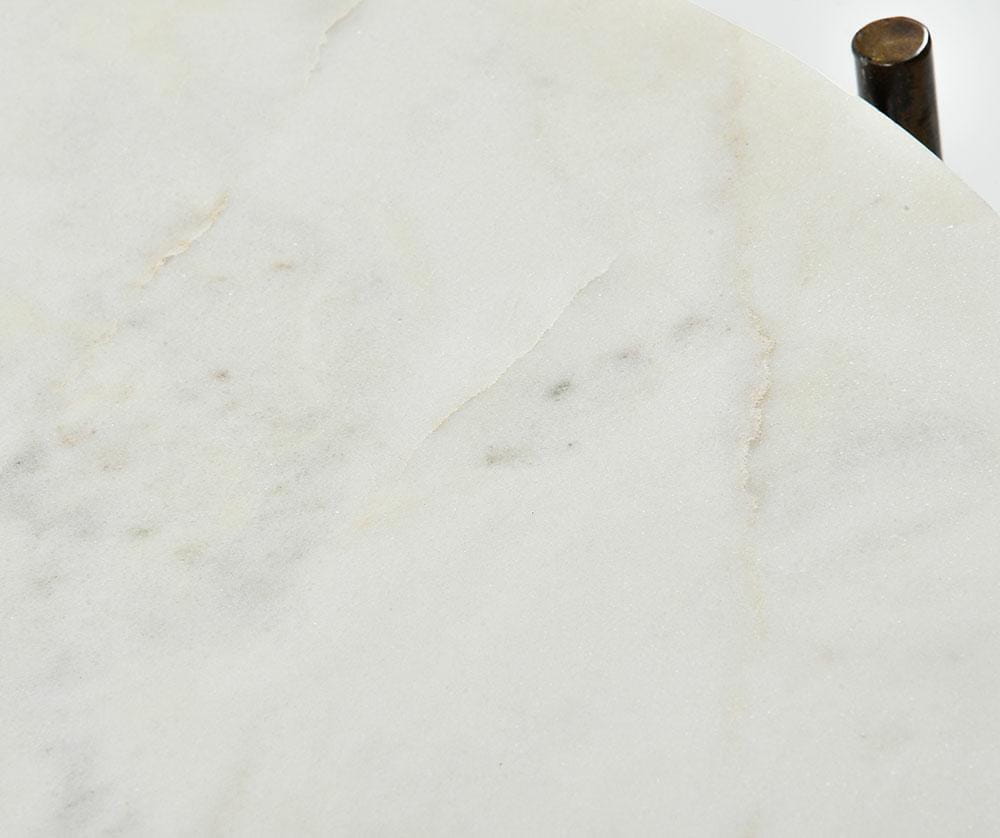 Stolik kawowy Nero - marmurowy blat i metalowa podstawa