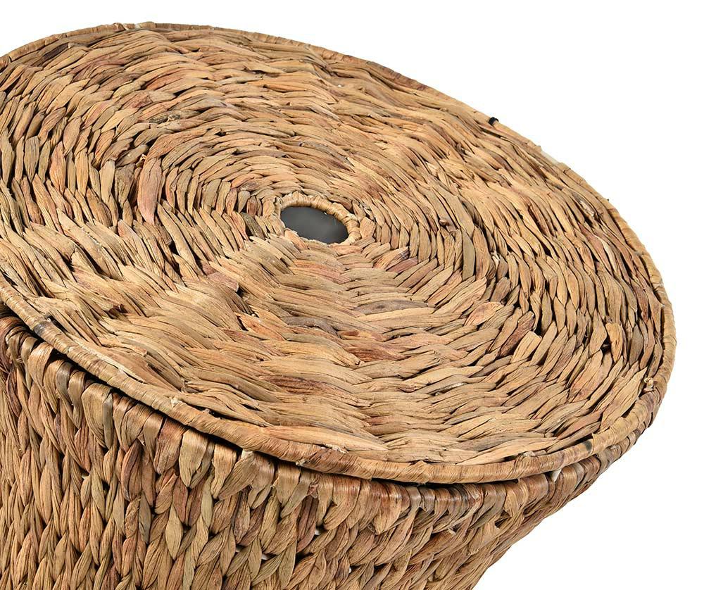 Stolik Boho z trawy morskiej - okrągły stolik pleciony w naturalnym stylu