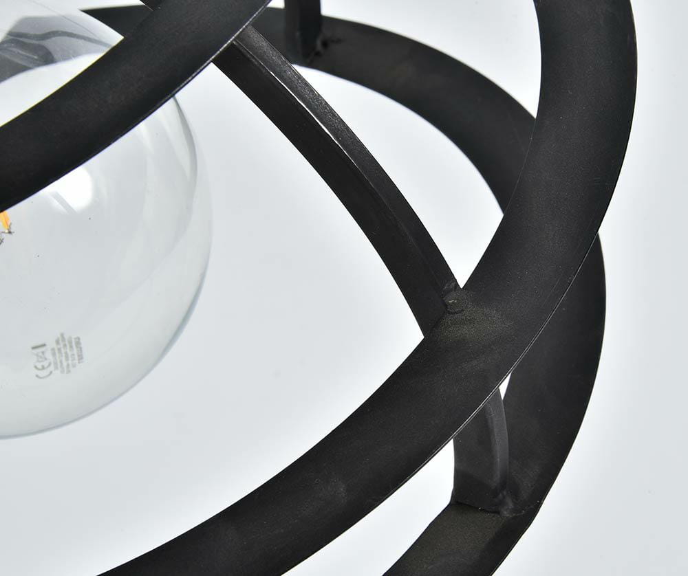 Loft Lampa sufitowa czarna - industrialna oprawa z metalowych pierścieni