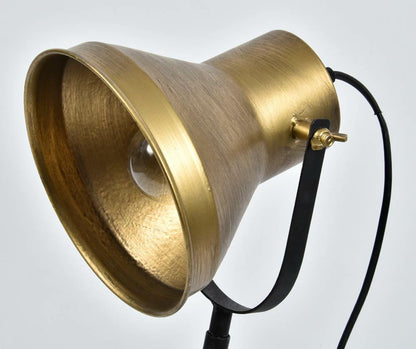Loft Reflektor - industrialna lampa stołowa i biurkowa czarno-złota