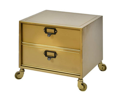 Szafka metalowa Gold Line - mała szafka na kółkach w złotym kolorze