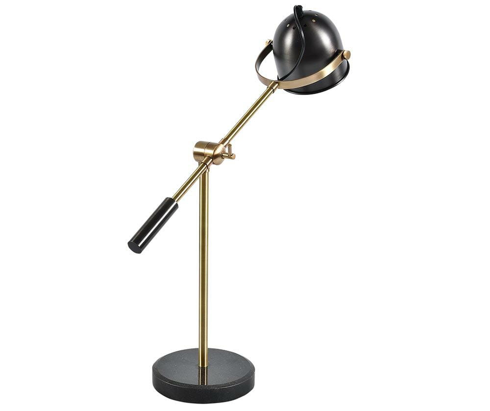 Nero Gold Lampa stołowa loft - czarno-złota lampa biurkowa industrialna