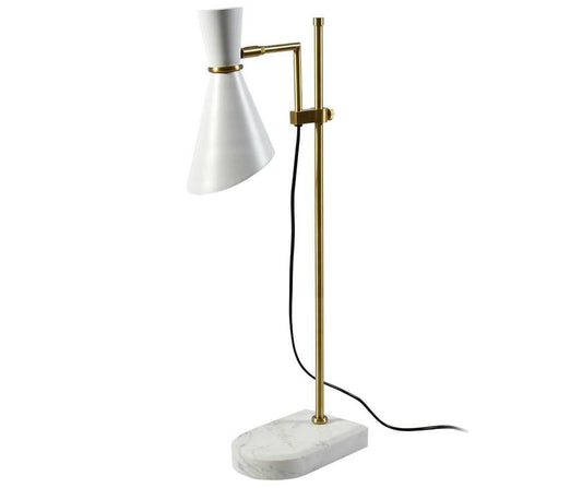Złota regulowana lampa stołowa z marmurową podstawą Deluxe Gold 75 cm