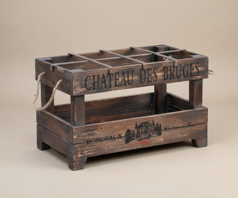 Skrzynka na wino Garden – drewniana skrzynka dekoracyjna w stylu vintage