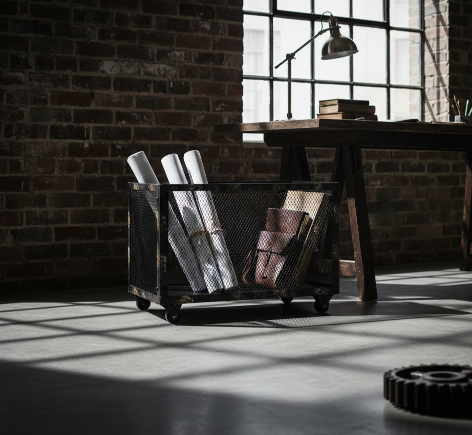 Koszyk na kółkach Loft - metalowy organizer w stylu industrialnym