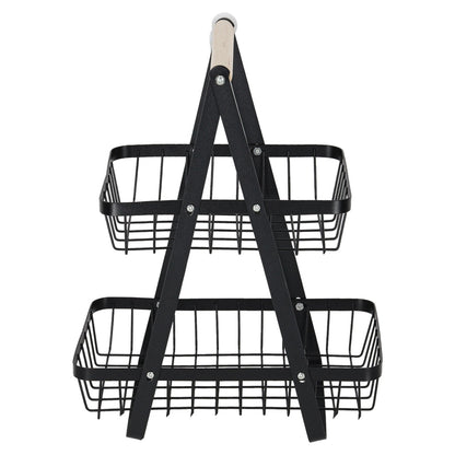 Metalowy kosz na owoce dwupoziomowy