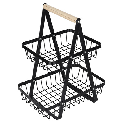 Metalowy kosz na owoce dwupoziomowy