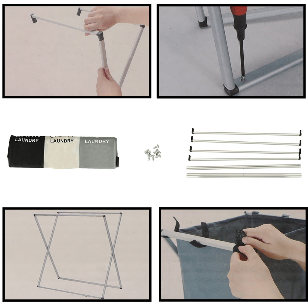 Kosz na pranie 3 komory 135 L