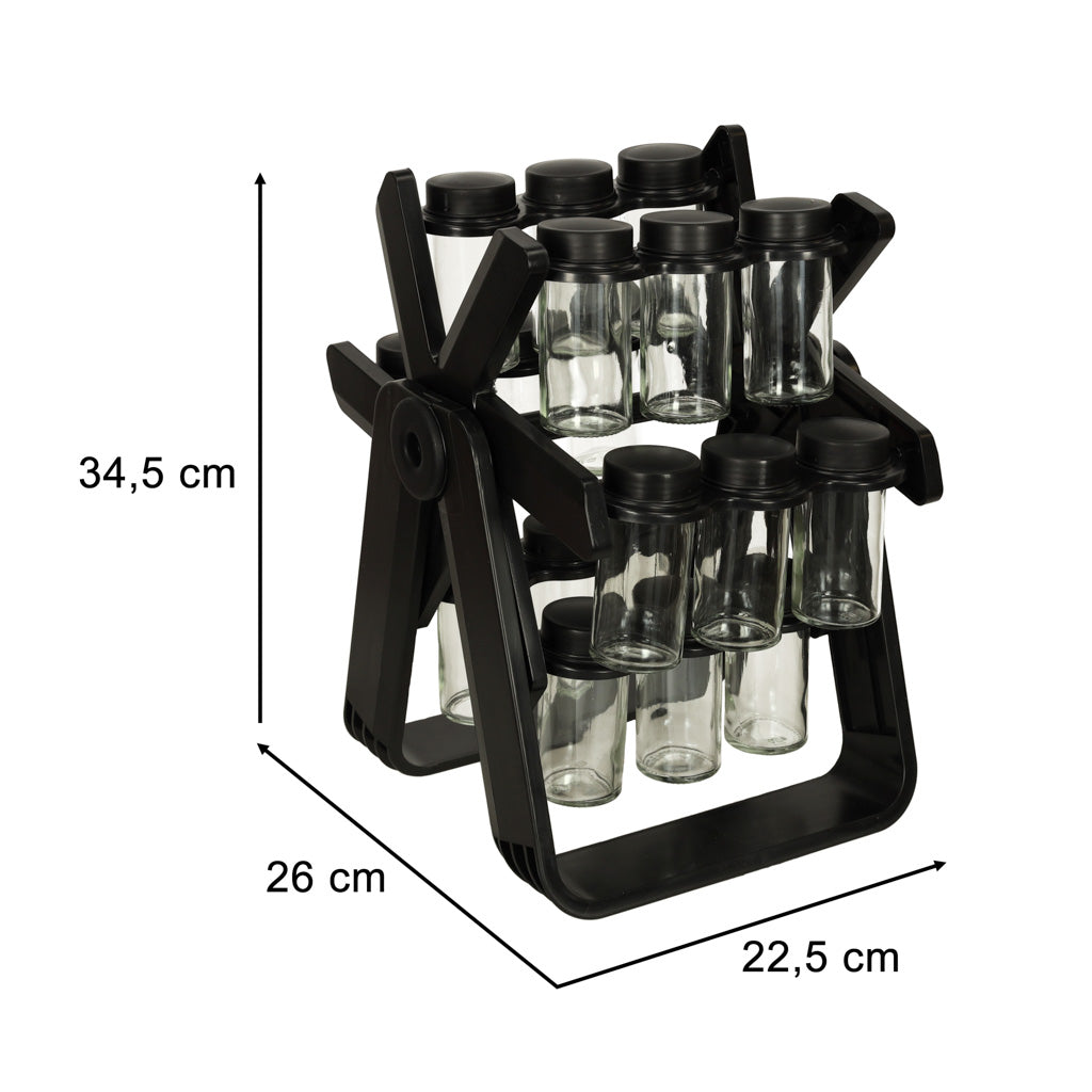 Obrotowy organizer na przyprawy z 18 pojemnikami