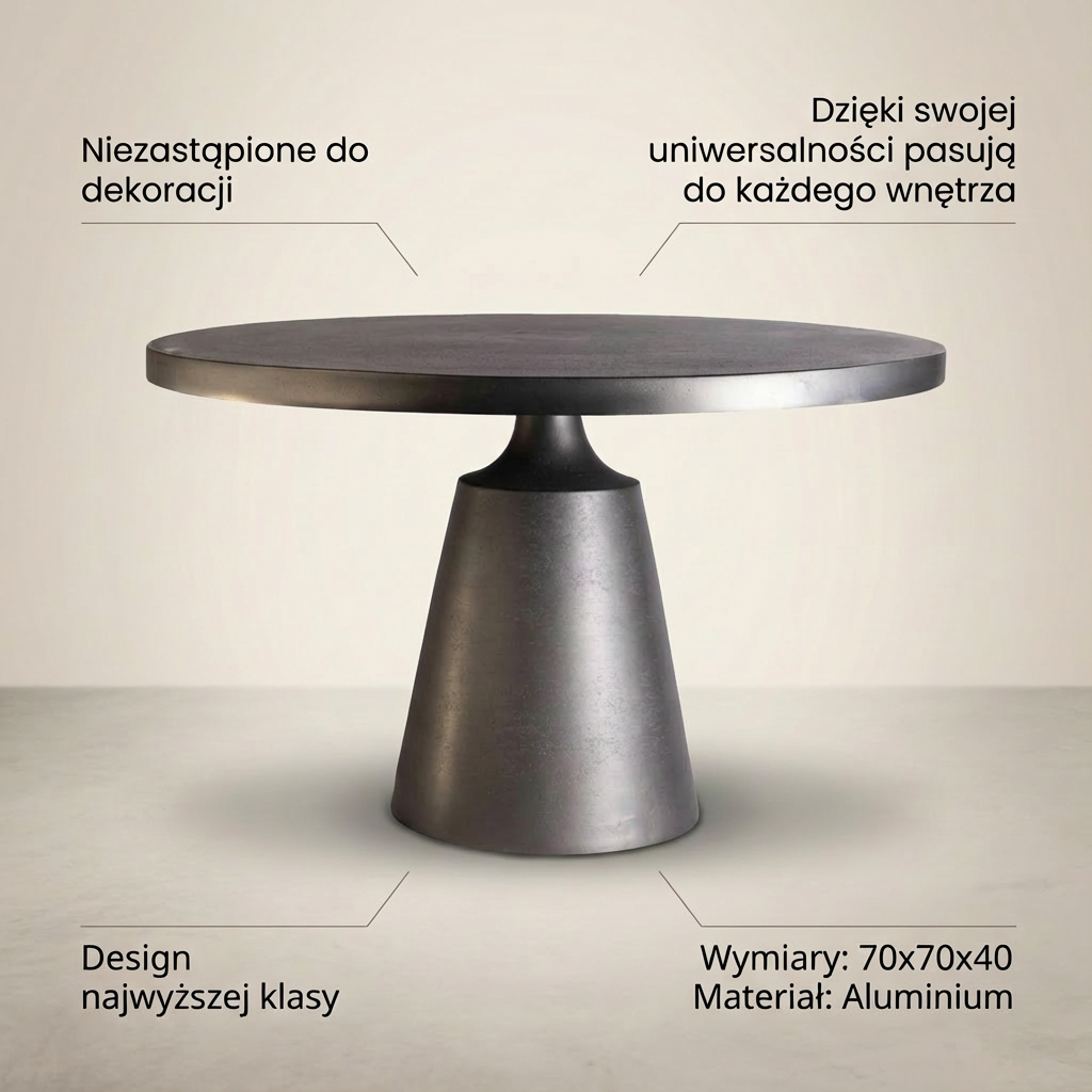 Stolik kawowy Modern – nowoczesny stolik aluminiowy do salonu